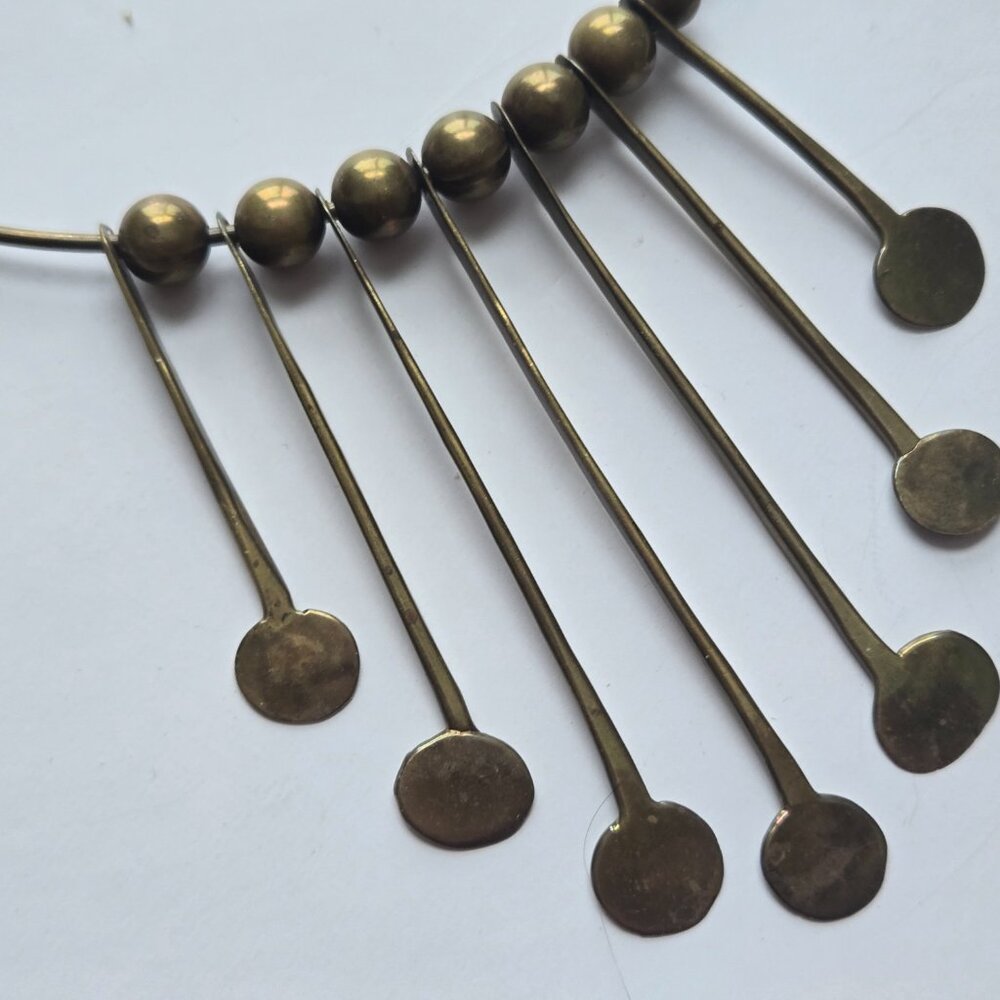 In the Manner of JACK BOYD BRUTALIST BRONZE SPORE SPIKE COLLAR NECKLACE